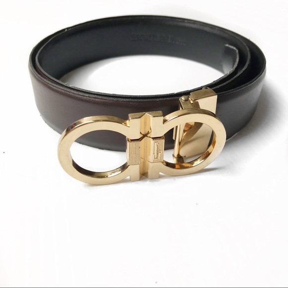 Ferragamo gold buckle leather belt main image 8